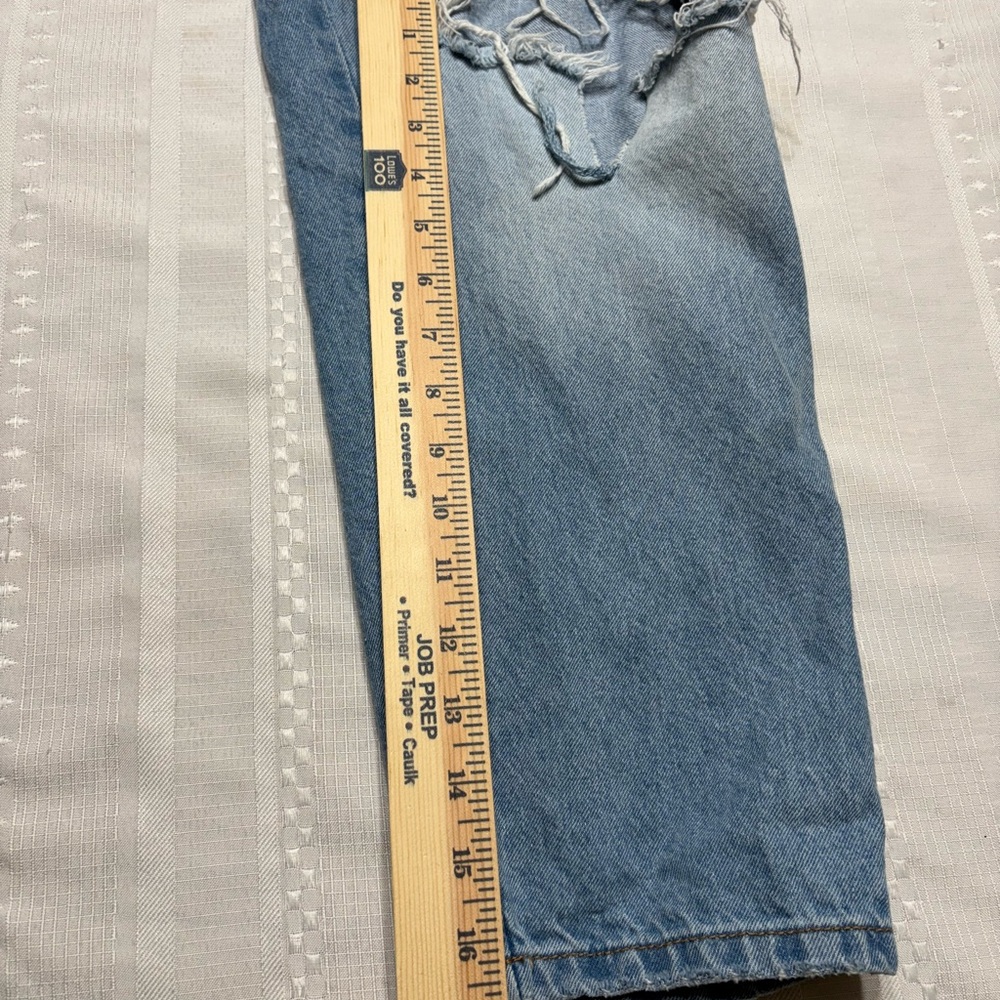 Celebrity Pink  Blue Distressed Oversized Denim Overalls- Size Small - Picture 8 of 10